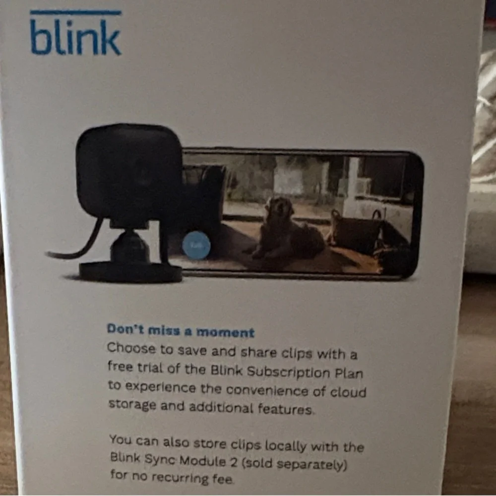 NIB Blink Mini Indoor Plug-In HD Smart Security Camera - Black